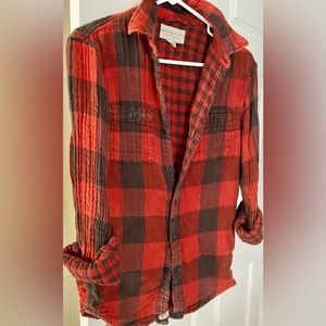 Denim & supply Ralph Lauren red plaid flannel EUC men’s sz small 100% cotton